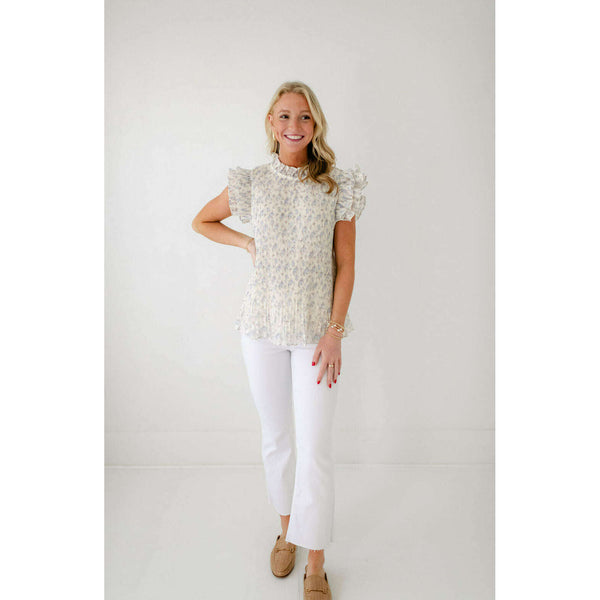 The Faith Floral Pleated Top – 8.28 Boutique