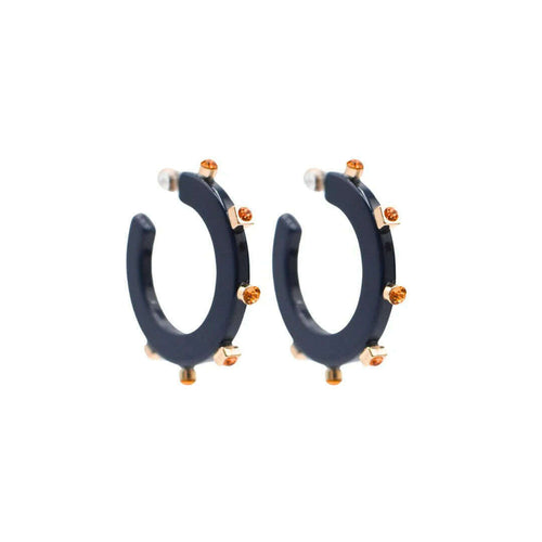 8.28 Boutique:Smith & Co. Jewel Design,Smith & Co City Girl Navy Orange Earrings,Earrings