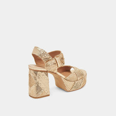 8.28 Boutique:Dolce Vita,Dolce Vita Bobby Deco Heels in Gold Woven Stella,Shoes