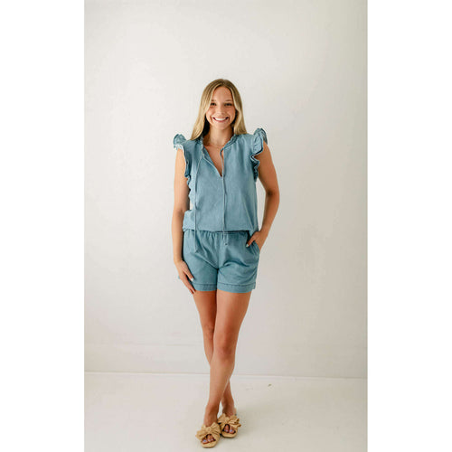 8.28 Boutique:Karlie Clothes,Karlie Denim Elastic Shorts with Pockets,shorts
