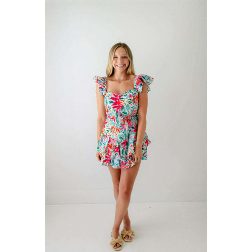 8.28 Boutique:Sincerely Ours,Sincerely Ours Hailey Romper in Tropicana,Rompers