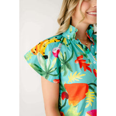 8.28 Boutique:Marie by Victoria Dunn,Marie By Victoria Dunn Adeline Blouse in Poolside,Shirts & Tops