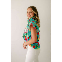 8.28 Boutique:Marie by Victoria Dunn,Marie By Victoria Dunn Adeline Blouse in Poolside,Shirts & Tops