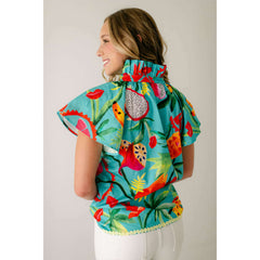 8.28 Boutique:Marie by Victoria Dunn,Marie By Victoria Dunn Adeline Blouse in Poolside,Shirts & Tops