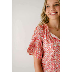 8.28 Boutique:Victoria Dunn,Victoria Dunn Bristol Blouse in Peach Bellini,Shirts & Tops