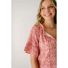 8.28 Boutique:Victoria Dunn,Victoria Dunn Bristol Blouse in Peach Bellini,Shirts & Tops