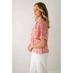 8.28 Boutique:Victoria Dunn,Victoria Dunn Bristol Blouse in Peach Bellini,Shirts & Tops