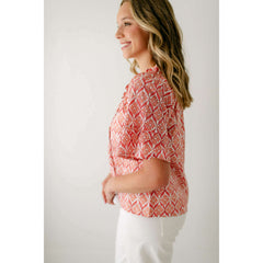 8.28 Boutique:Victoria Dunn,Victoria Dunn Bristol Blouse in Peach Bellini,Shirts & Tops