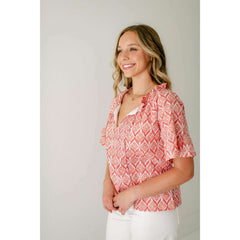 8.28 Boutique:Victoria Dunn,Victoria Dunn Bristol Blouse in Peach Bellini,Shirts & Tops