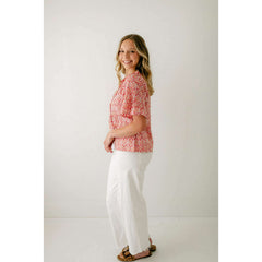 8.28 Boutique:Victoria Dunn,Victoria Dunn Bristol Blouse in Peach Bellini,Shirts & Tops