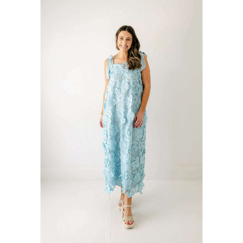 8.28 Boutique:J.Marie Collections,J.Marie Collections Dylan Blue Lace Midi Dress,Dress