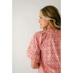 8.28 Boutique:Victoria Dunn,Victoria Dunn Bristol Blouse in Peach Bellini,Shirts & Tops