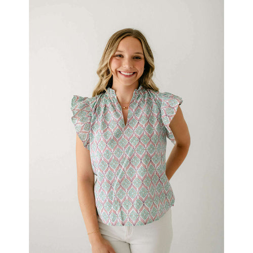 8.28 Boutique:Victoria Dunn,Victoria Dunn Key Largo Blouse in Limelight,Tops