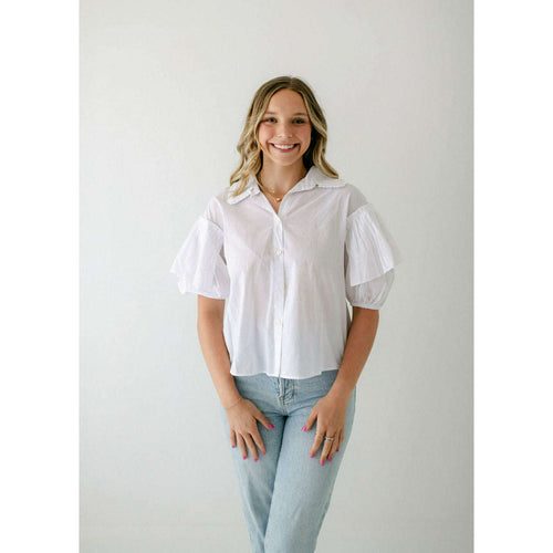 8.28 Boutique:Karlie Clothes,Karlie White Ruffle Novelty Top,Shirts & Tops