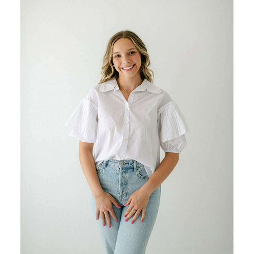 8.28 Boutique:Karlie Clothes,Karlie White Ruffle Novelty Top,Shirts & Tops