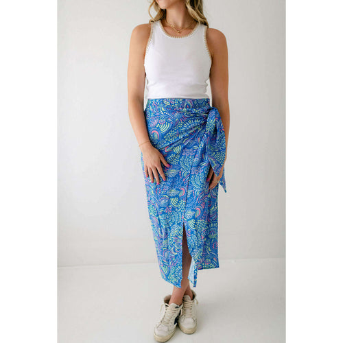 8.28 Boutique:Meet Me in Santorini,Meet Me in Santorini Henna Cobalt Wrap Skirt,skirt