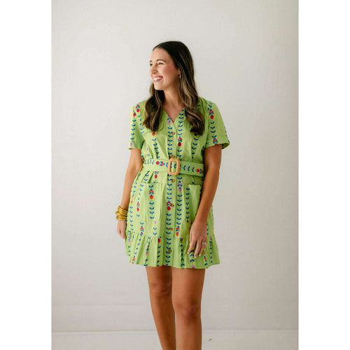 8.28 Boutique:Karlie Clothes,Karlie Mod Floral Shirt Dress with Belt,Dress