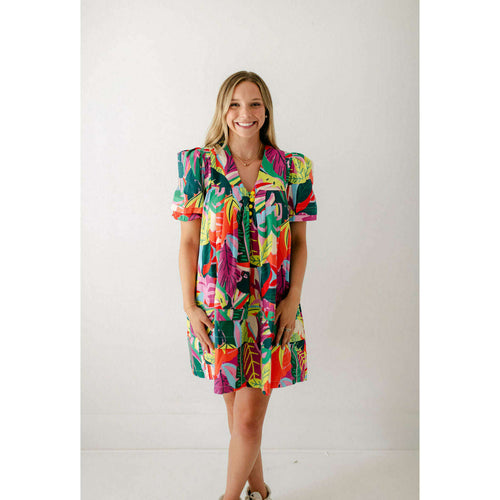 8.28 Boutique:Karlie Clothes,Karlie Birds of Paradise V-Neck Puff Sleeve Dress,Dress