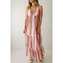 8.28 Boutique:FRNCH,FRNCH Elodie Stripe Maxi Dress,Dress