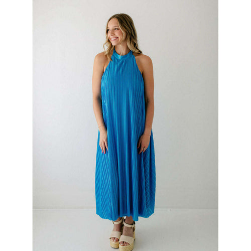 8.28 Boutique:FRNCH,FRNCH Manelle Blue Halter Dress,Dress