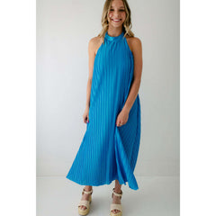 8.28 Boutique:FRNCH,FRNCH Manelle Blue Halter Dress,Dress