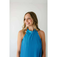 8.28 Boutique:FRNCH,FRNCH Manelle Blue Halter Dress,Dress