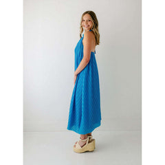 8.28 Boutique:FRNCH,FRNCH Manelle Blue Halter Dress,Dress