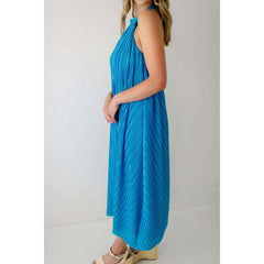 8.28 Boutique:FRNCH,FRNCH Manelle Blue Halter Dress,Dress