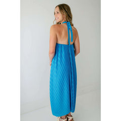 8.28 Boutique:FRNCH,FRNCH Manelle Blue Halter Dress,Dress