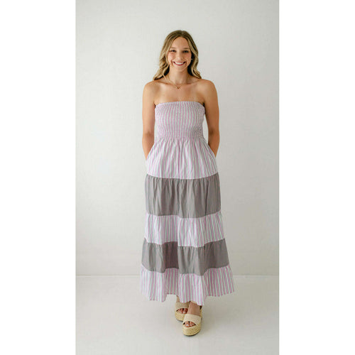 8.28 Boutique:FRNCH,FRNCH Eulalie Strapless Stripe Dress,Dress