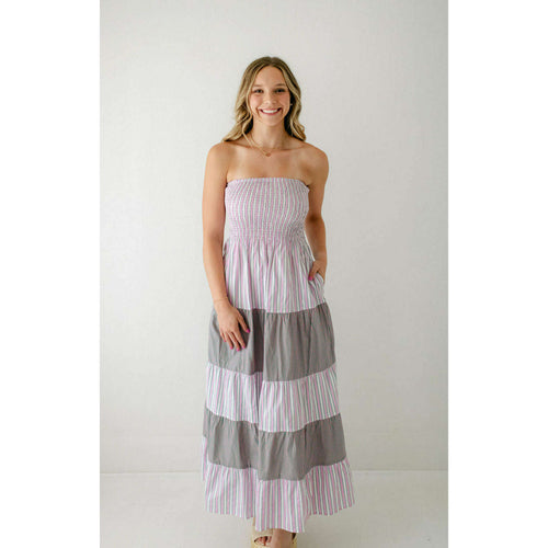 8.28 Boutique:FRNCH,FRNCH Eulalie Strapless Stripe Dress,Dress