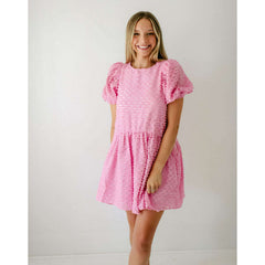 8.28 Boutique:English Factory,English Factory Pink Baby Doll Mini Dress,Dress