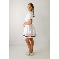 8.28 Boutique:English Factory,English Factory White Poplin Ric Rac Mini Dress,Dress