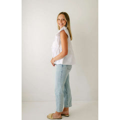 8.28 Boutique:Joy*Joy,Joy*Joy White Scalloped Tiered Top,Shirts & Tops