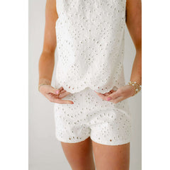 8.28 Boutique:Jacquie the Label,Jacquie the Label White Eyelet Shorts,shorts