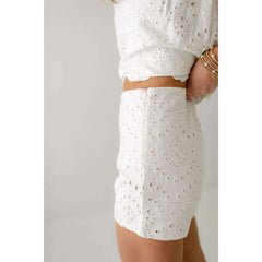 8.28 Boutique:Jacquie the Label,Jacquie the Label White Eyelet Shorts,shorts