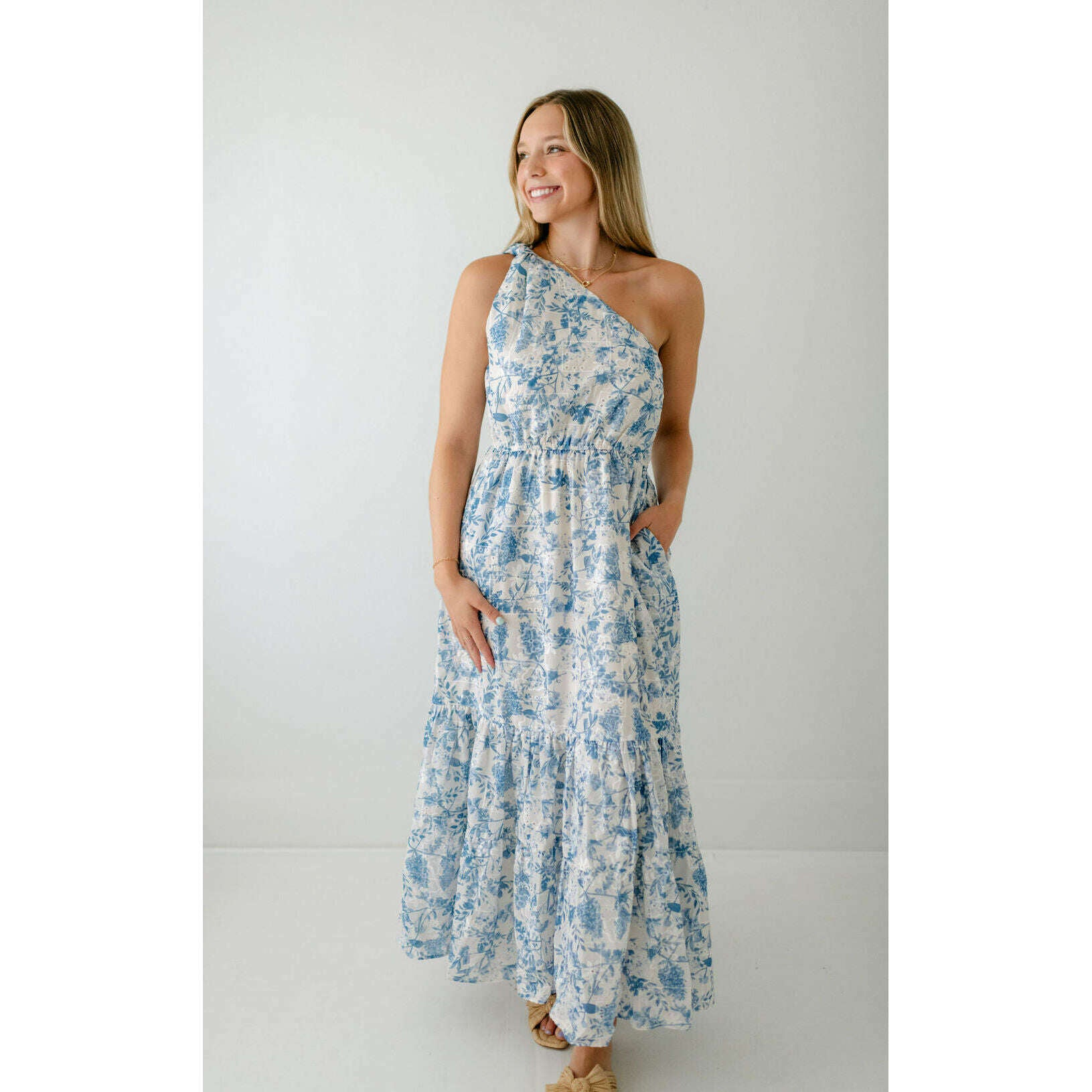 English Factory One Shoulder Digital Print Floral Maxi Dress – 8.28 Boutique