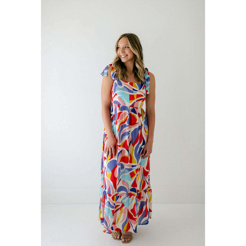 8.28 Boutique:Jade Melody Tam,Jade Melody Tam Abstract Swirl Tie Shoulder Dress,Dress