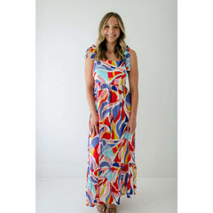 8.28 Boutique:Jade Melody Tam,Jade Melody Tam Abstract Swirl Tie Shoulder Dress,Dress