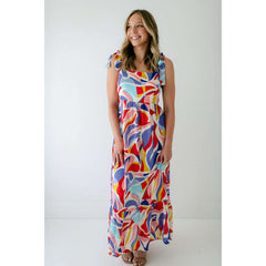 8.28 Boutique:Jade Melody Tam,Jade Melody Tam Abstract Swirl Tie Shoulder Dress,Dress