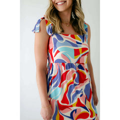 8.28 Boutique:Jade Melody Tam,Jade Melody Tam Abstract Swirl Tie Shoulder Dress,Dress