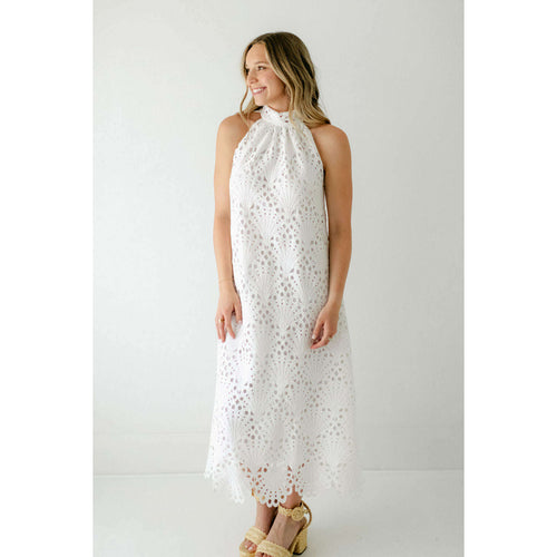 8.28 Boutique:Holly Shae,Holly Shae Blythe White Lace Halter Dress,Dress