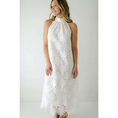 8.28 Boutique:Holly Shae,Holly Shae Blythe White Lace Halter Dress,Dress