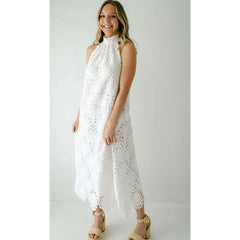 8.28 Boutique:Holly Shae,Holly Shae Blythe White Lace Halter Dress,Dress