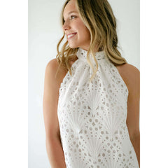 8.28 Boutique:Holly Shae,Holly Shae Blythe White Lace Halter Dress,Dress