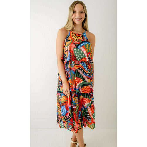 8.28 Boutique:TCEC,The Alex Abstract Halter Top Dress,Dress