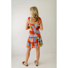 8.28 Boutique:Meet Me in Santorini,Meet Me in Santorini Ella Dress in Abstract Coral,Dress