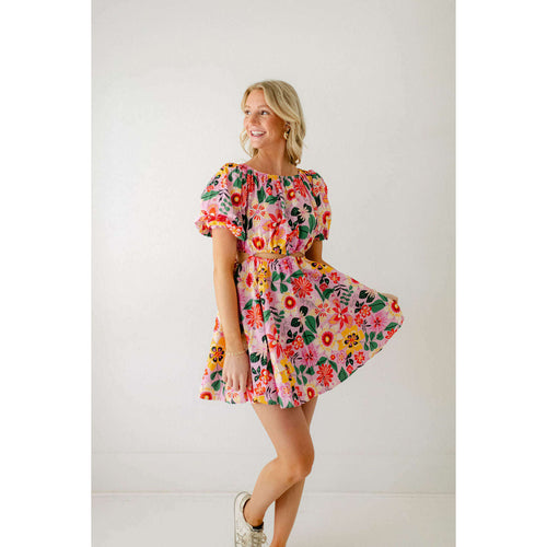 8.28 Boutique:Sincerely Ours,Sincerely Ours Annie Floral Popmini Dress,Dress