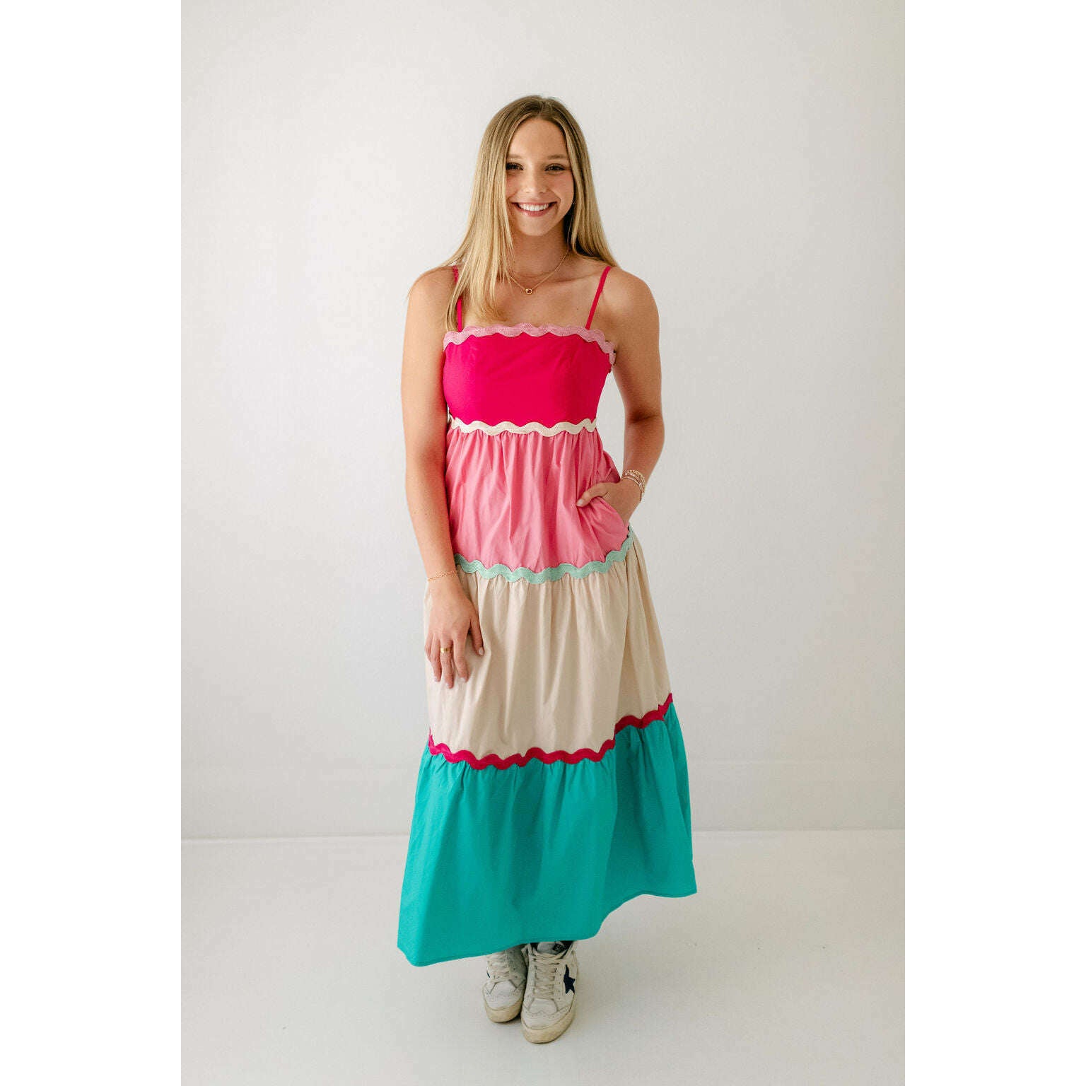 The Elena Ric Rac Color Block Maxi Dress – 8.28 Boutique