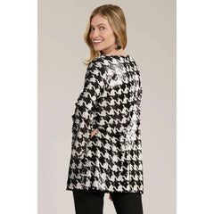 8.28 Boutique:Tyler Boe,Tyler Boe Sandra Sequin Houndstooth Tunic,Shirts & Tops